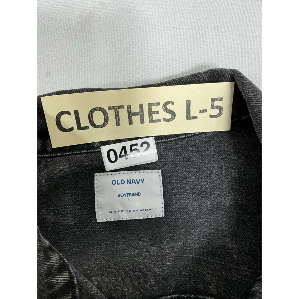 Womans Excellent Cond. Old Navy Boyfriend ButtonUp Jean Jacket Large Faded Black - Picture 3 of 6